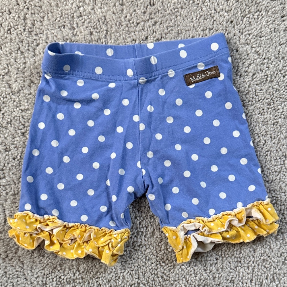 Matilda Jane Blue Shorts with Yellow Ruffle